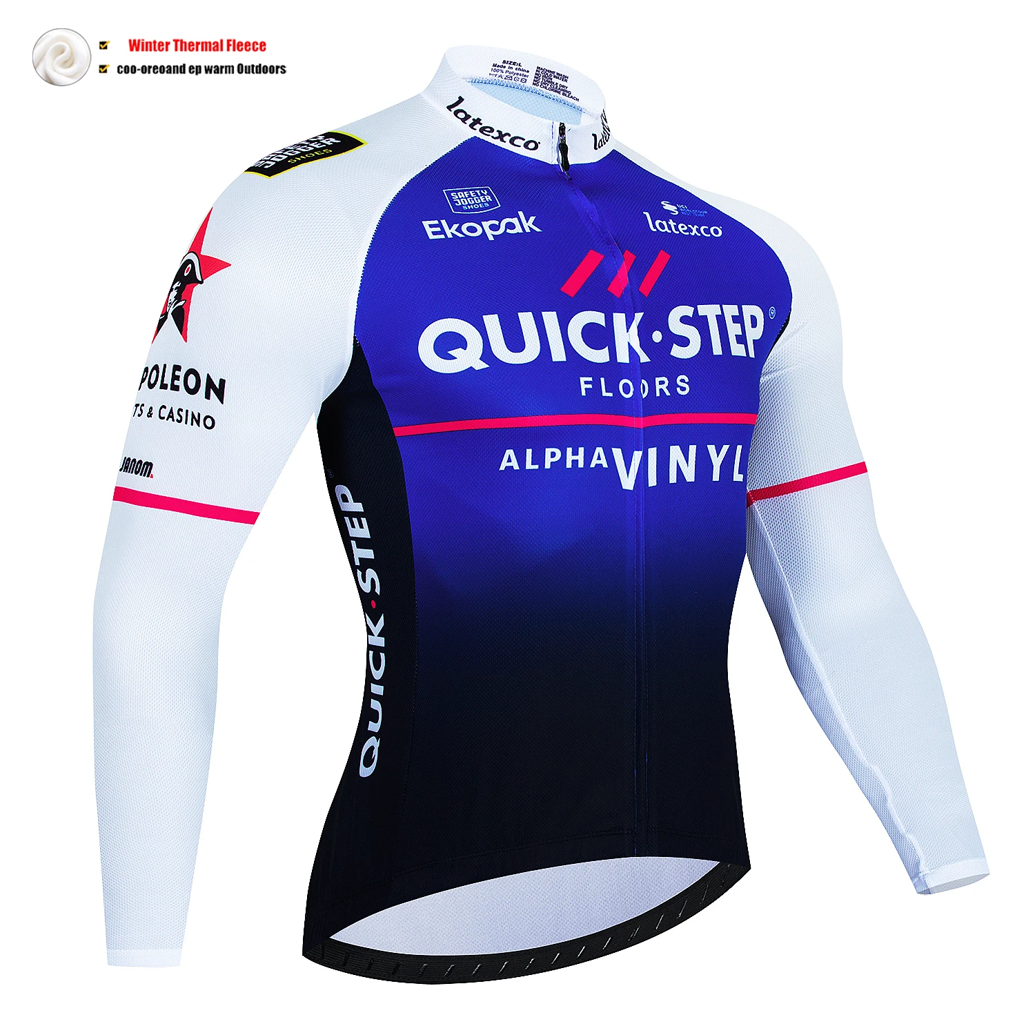 QUICK STEP Winter Fleece Cycling Jersey Long Sleeve Bicycle Cycling Clothing Thermal Bike Wear Invierno Maillot Ropa Ciclismo