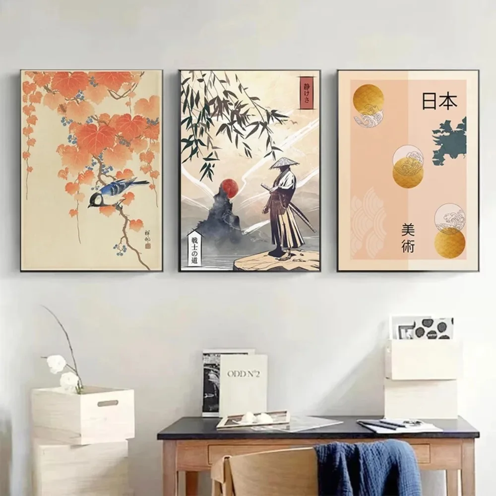 Vintage Japan Mount Fuji Cherry Blossoms Wall Art Poster Yamanaka Lake Canvas Print Painting for Modern Living Room Home Decor