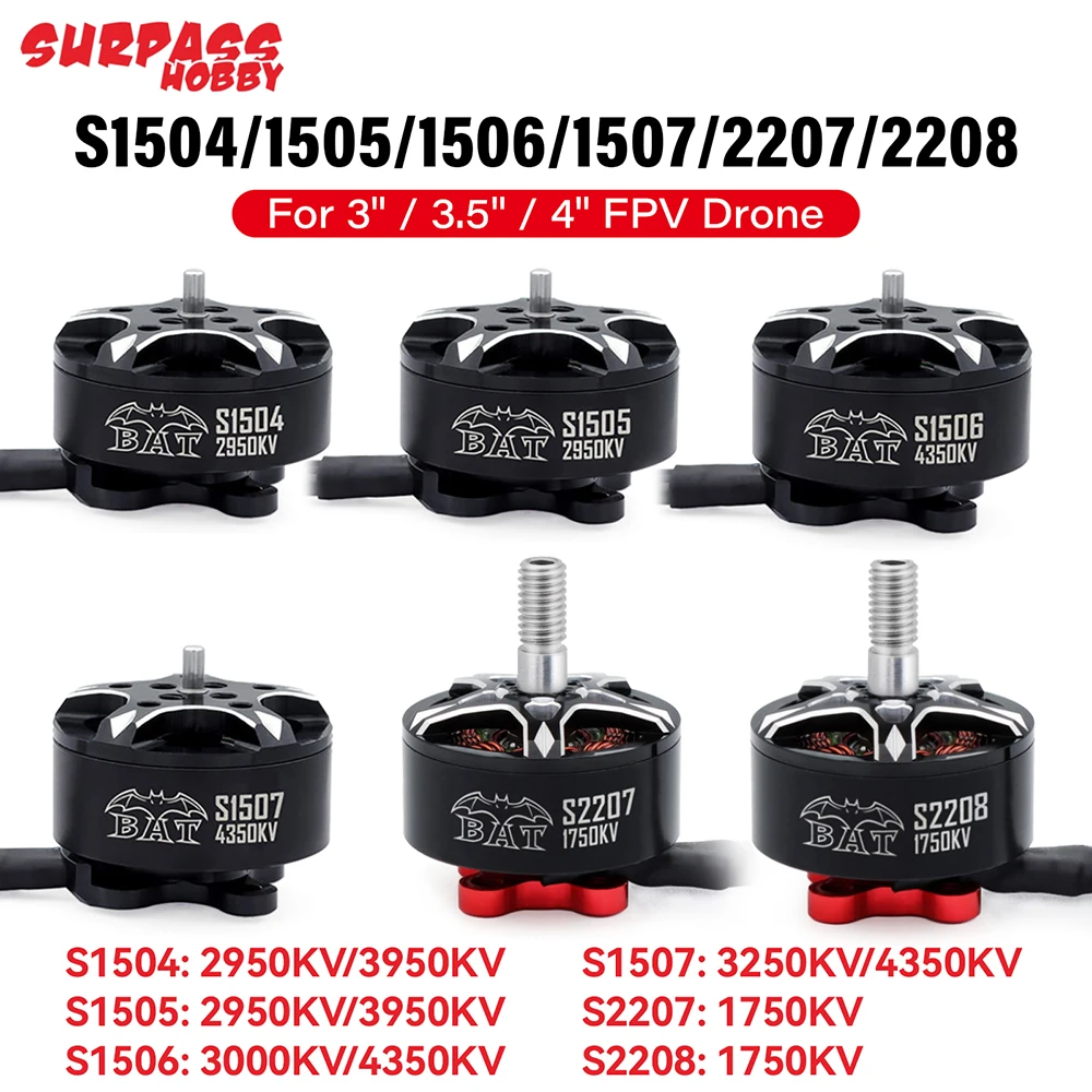 SURPASSHOBBY BAT S15 S22 Series Brushless Motor High Quality Violent  Motor 3 Inch Cross Motor For 3" 3.5" 4" 7" FPV Drone