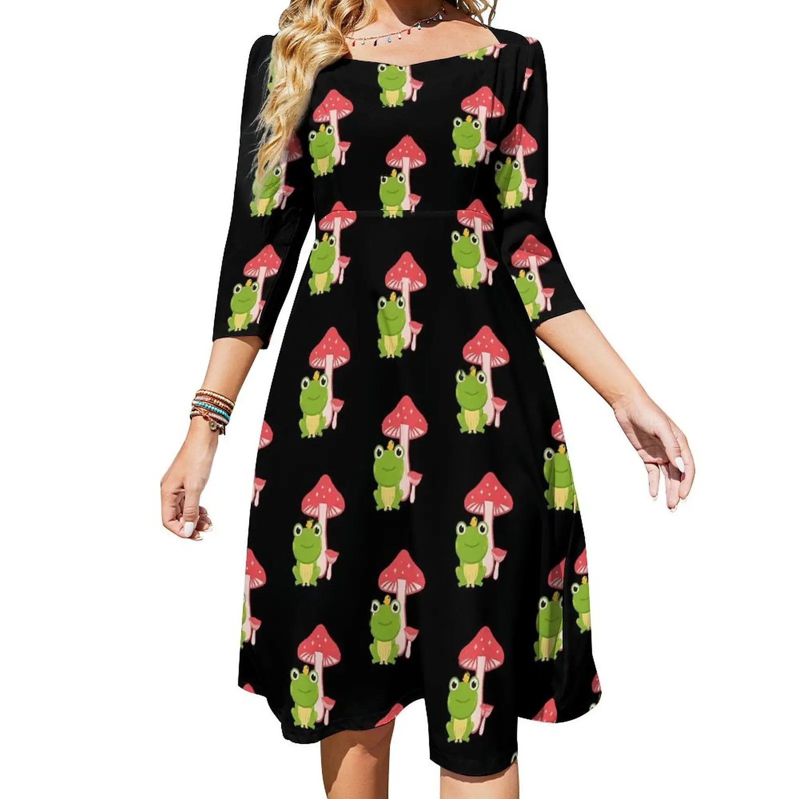 

Cute Mushroom Frog Dress Summer Sexy Kawaii Animal Kawaii Dresses Womens Stylish Oversized Casual Dress Birthday Gift