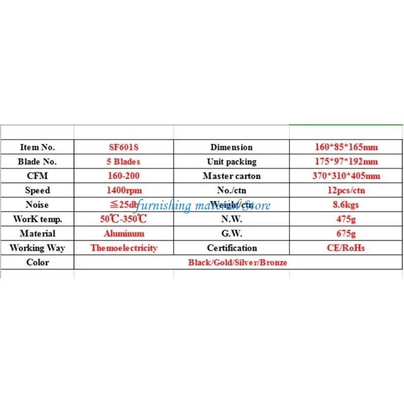 

Y5GD SF601S 5-Blade Stove Fan for Wood Log Quiet with Stove Thermometer