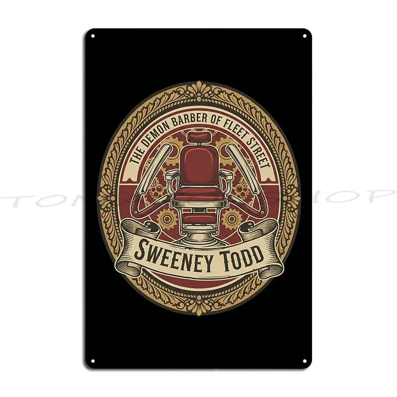Sweeney Todd The Demon Barber Of Fleet Street Retro Vintage Metal Signs Garage Pub Rusty Party Designing Tin Sign Poster