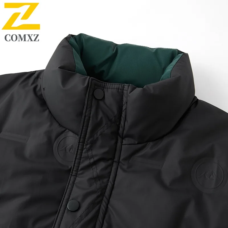 COMXZ الرجال أسفل سترة 2025 الترفيه الوقوف طوق معطف مكتب خفيفة الوزن سترة منفوخة المشي لمسافات طويلة مريحة الشتاء سترة مقاومة للماء