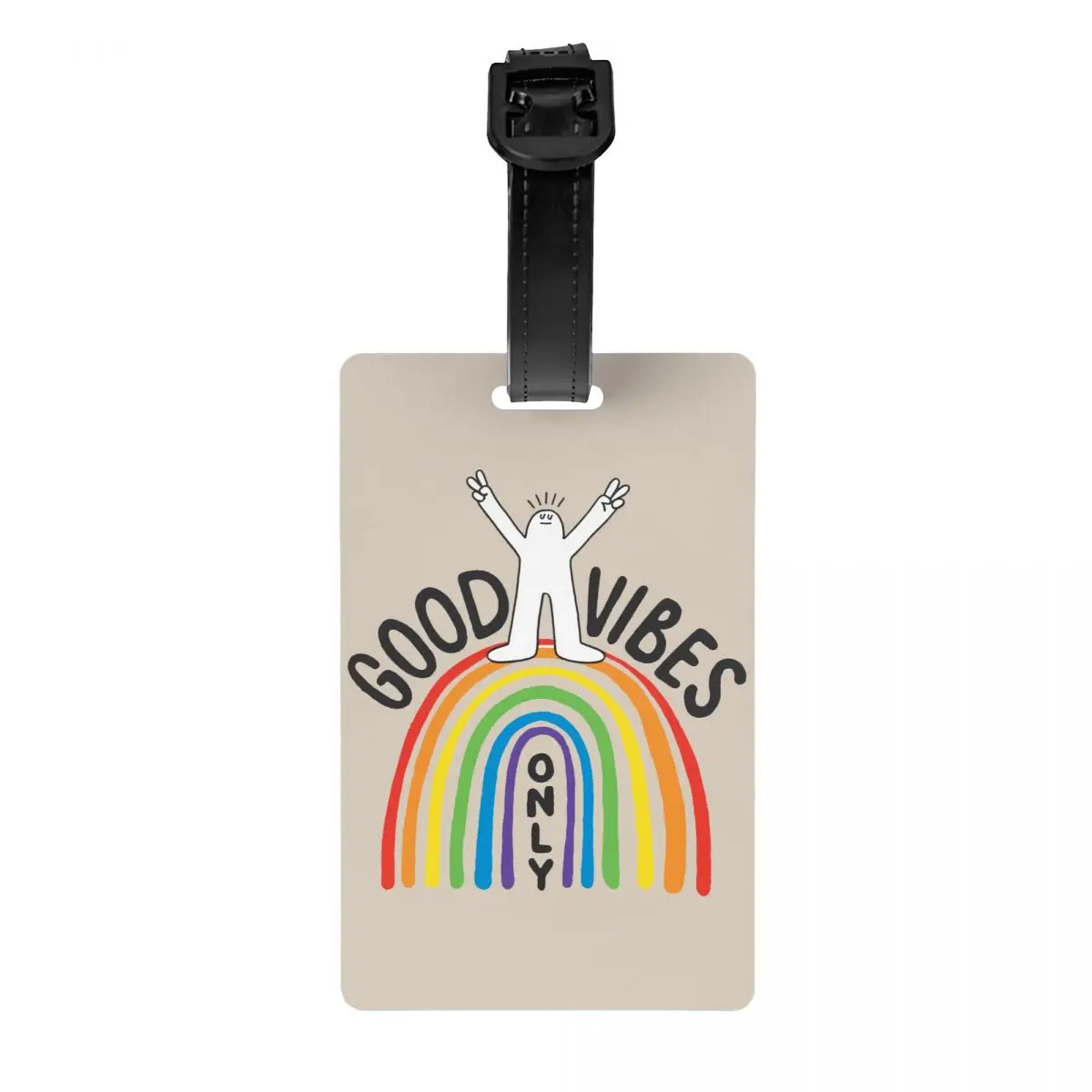 Rainbow Good Vibes Only tag bagasi untuk koper tag bagasi lucu penutup privasi Label ID