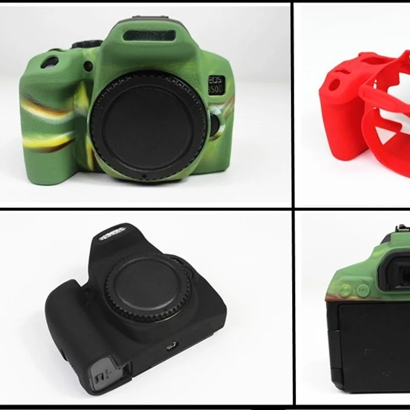 

Protective Body Case Skin protector cover For Canon SLR EOS 850D Camera Bag Silicone Case + Tempered Glass LCD Protective Film