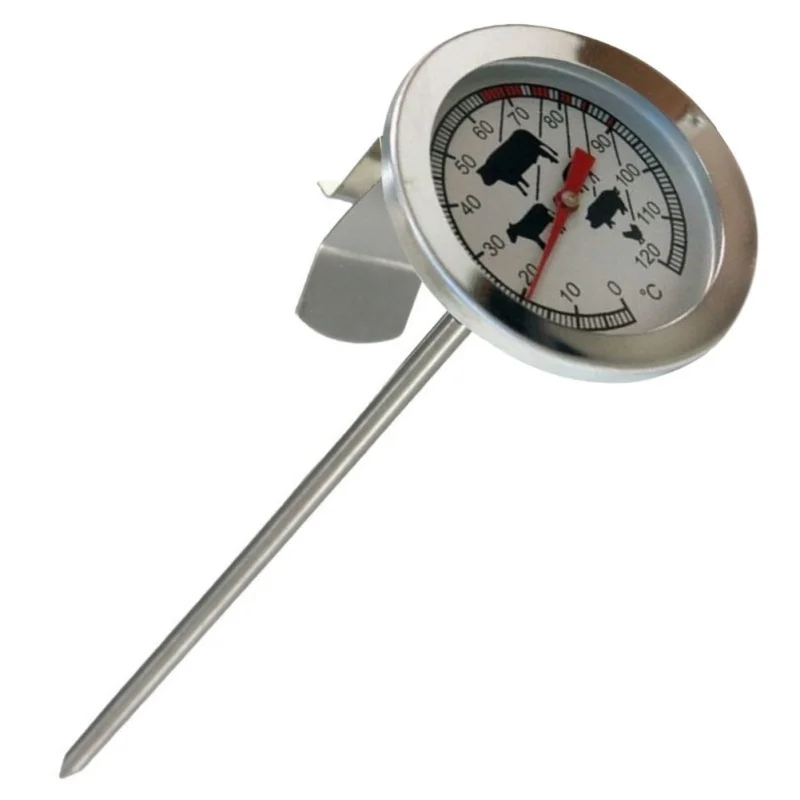 Stainless Steel Pocket Probe Thermometer Gauge for BBQ Meat Food Kitchen Cooking