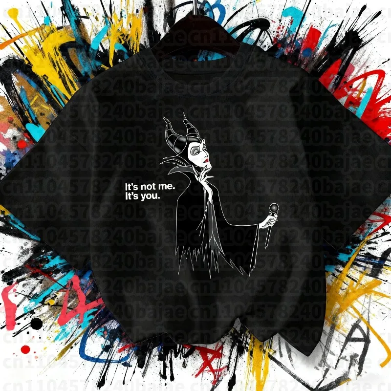 2025 الصيف ديزني الشرير الساحرة 100% القطن تي شيرت مطبوع الأسرة الوالدين والطفل الزي الرسوم المتحركة الرياضة غير رسمية مريحة #1