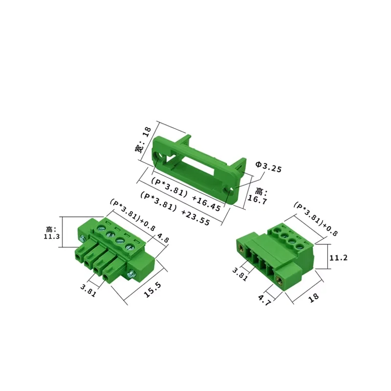 1set 15EDGWC JM15EDGKM 3.81mm Pitch 2-22Pin Pluggable Terminal Block Connector