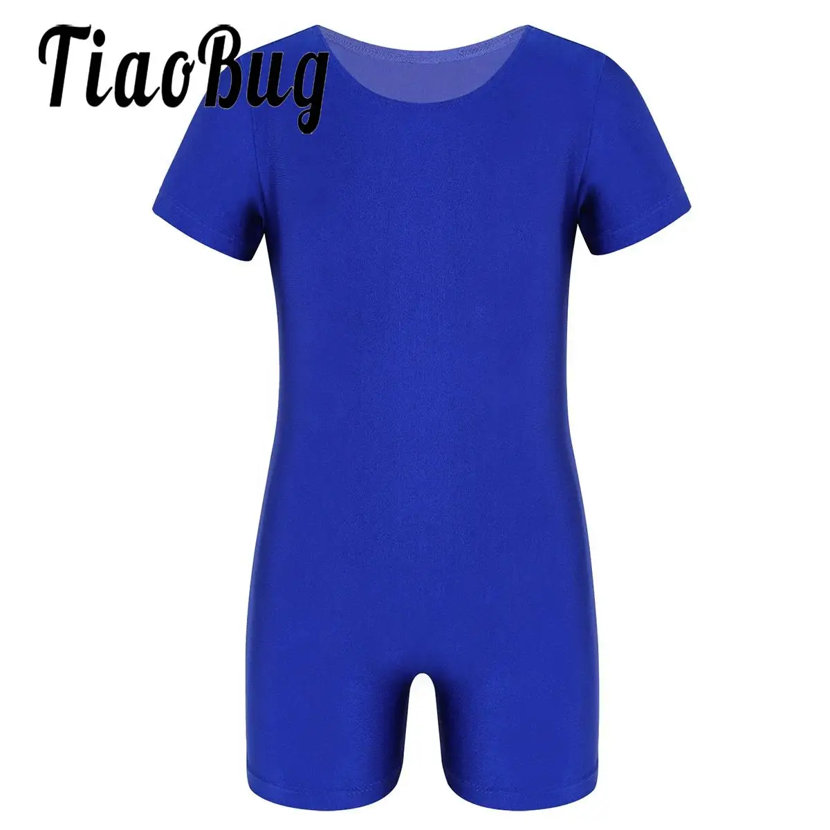 Kids Boys Girls Short Sleeves Bodysuit Stretchy Athletic Gymnastics Ballet Dance Leotard Jumpsuit Unitard Yoga Workout Sportwear