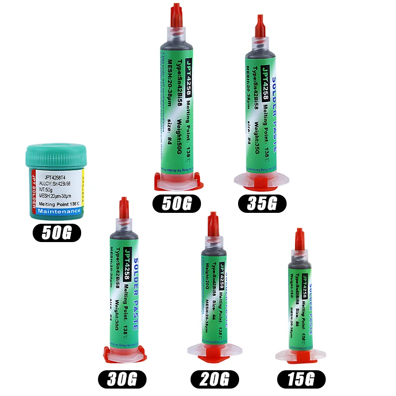 Seringa sem chumbo Soldagem Cole, solda, SMD, BGA, IC, PCB, tubo de agulha, estanho, pasta de solda, componentes de soldagem, 138 ℃