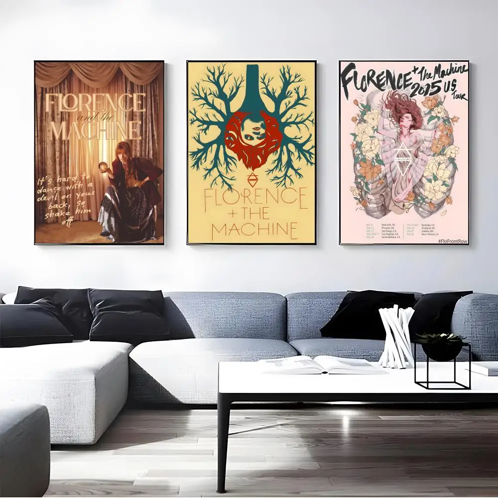 Band Florence and the Machine Poster Self-adhesive Art Waterproof Paper Sticker Coffee House Bar Room Wall Decor