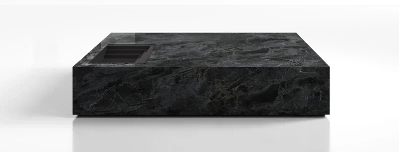 

ld 38 Italian minimalist rock slab coffee table light luxury modern model room high sense