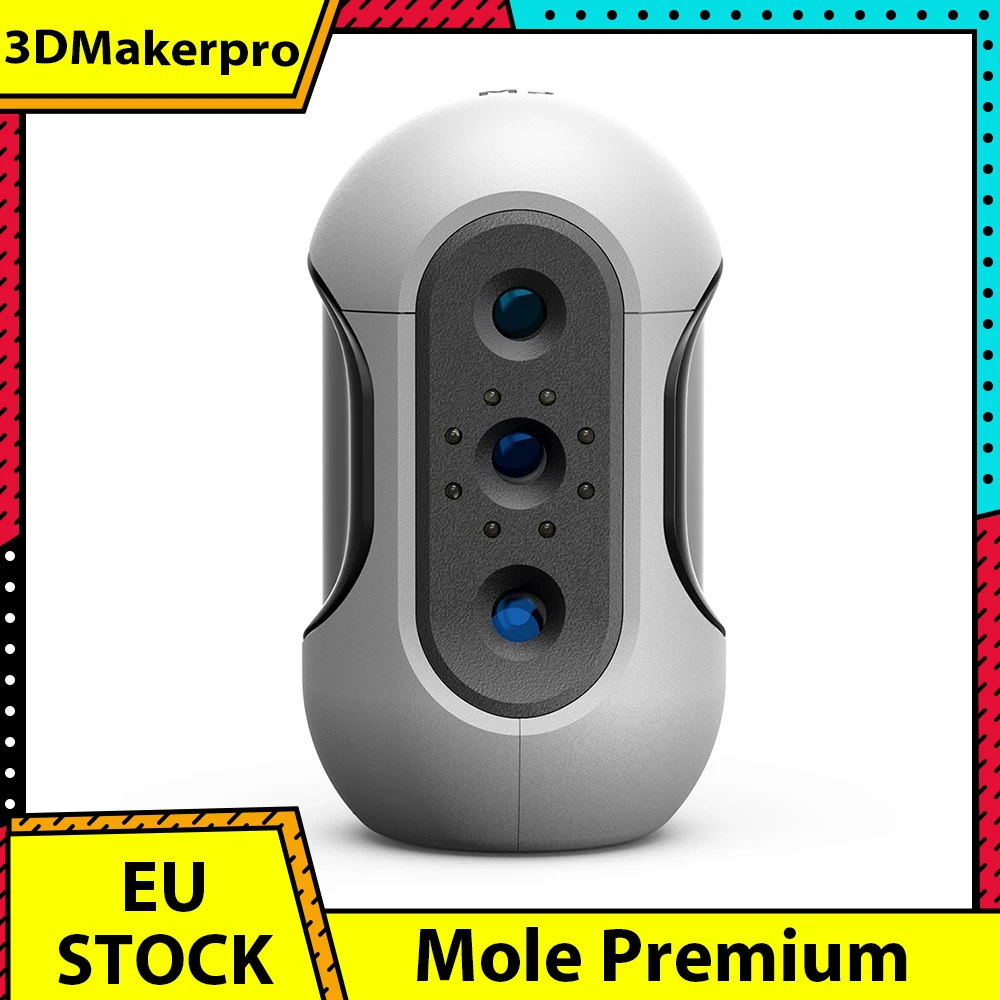 3DMakerpro Mole Premium 3D Scanner, 0.05mm Accuracy, 0.1mm Resolution, with Multi-Spectral Technology, Support Facial Scanning