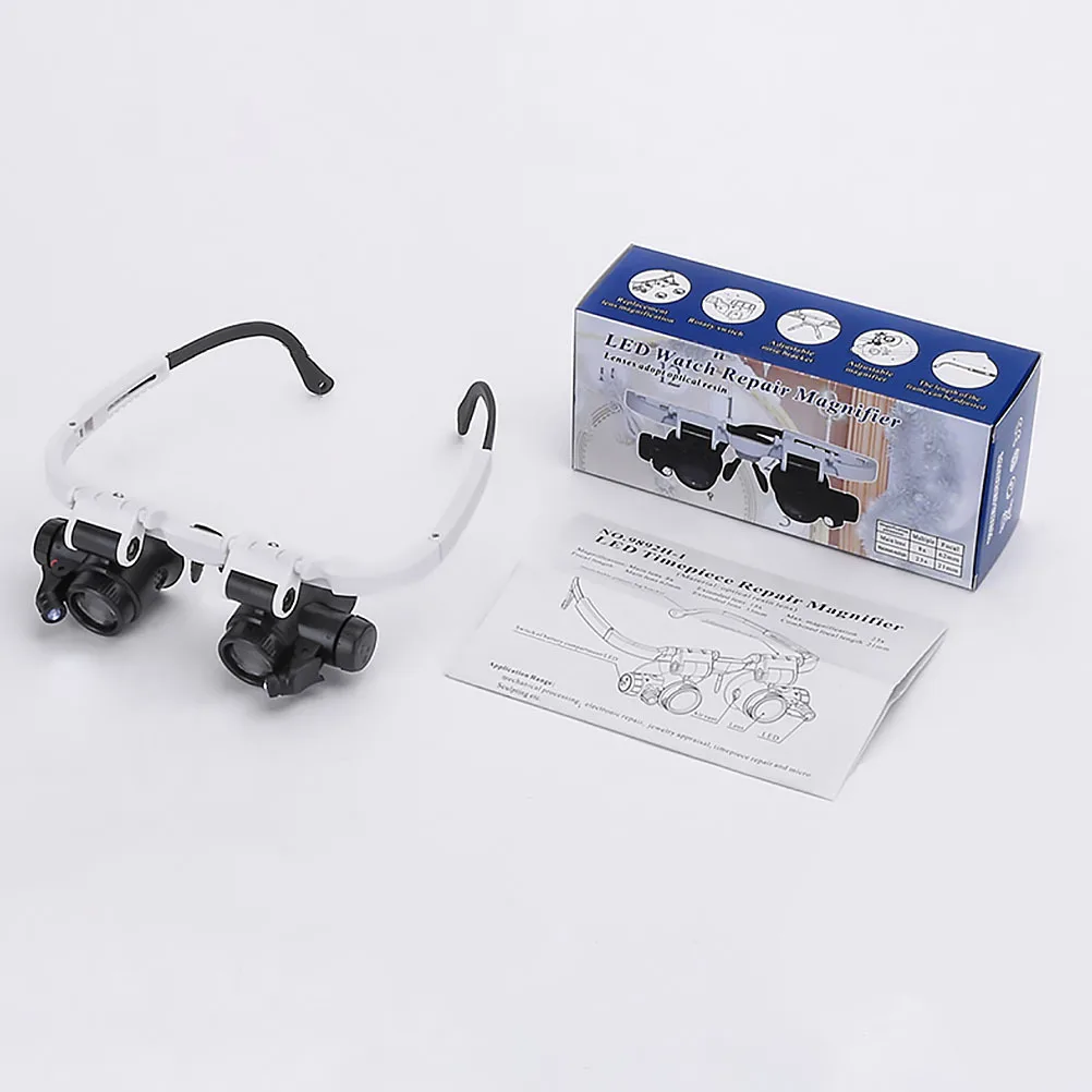 

1Pcs Binocular Head-Mounted Magnifier 8x 15x 23x LED Magnifying Glasses Portable Lightweight for Reading Watch Repair Jewelry