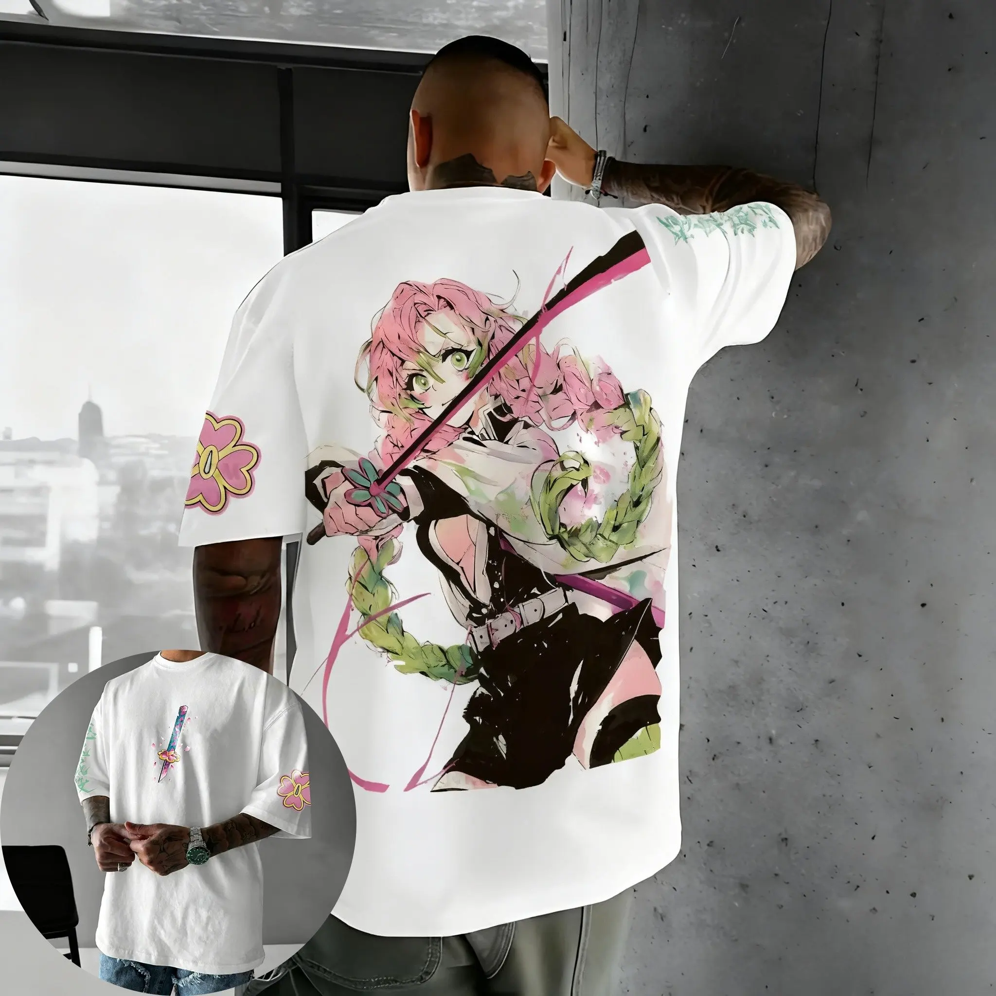 Demônio slayer gráfico camiseta das mulheres dos homens 2025 verão y2k oversized streetwear anime japonês manga curta camiseta casual topos cosplay