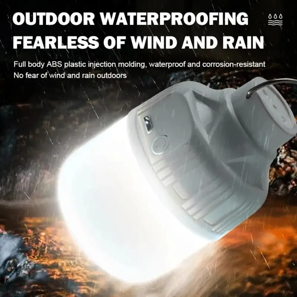 New USB Rechargeable LED Lamp Bulbs 30W Super Bright Emergency Light Waterproof Portable Hook Camping Light Fishing