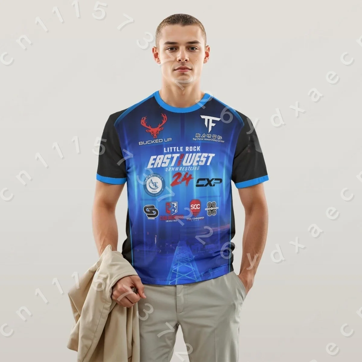 Family Matching East West Arm Wrestling Tournament Jersey Gradient Full Print Breathable Mesh Sports Fan Short Sleeve T-shirt