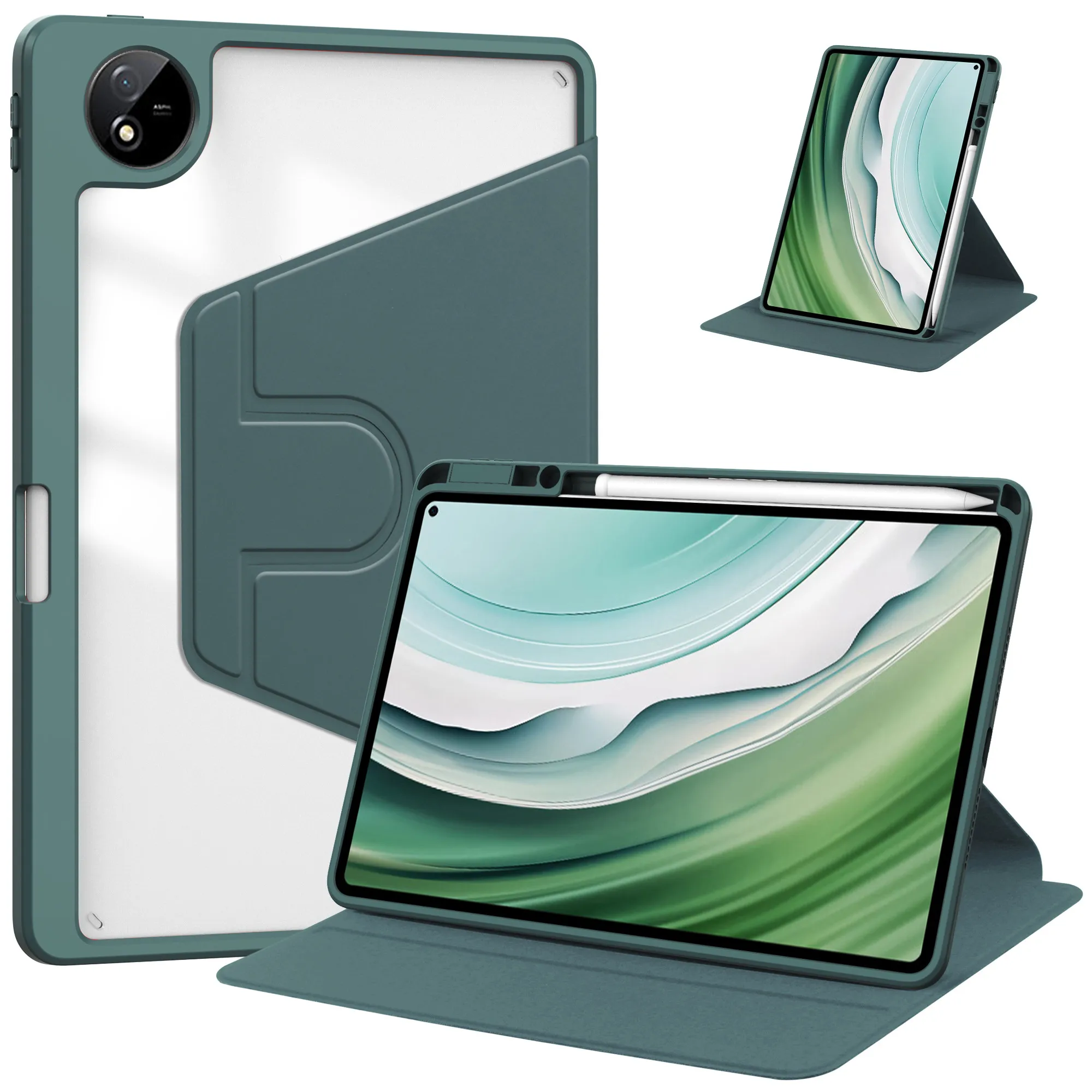 360 Rotating Acrylic Case For VIVO Pad SE 2025 12.3 Inch Stand Smart Cover With Auto Sleep Wake Shockproof Tablet Shell Funda