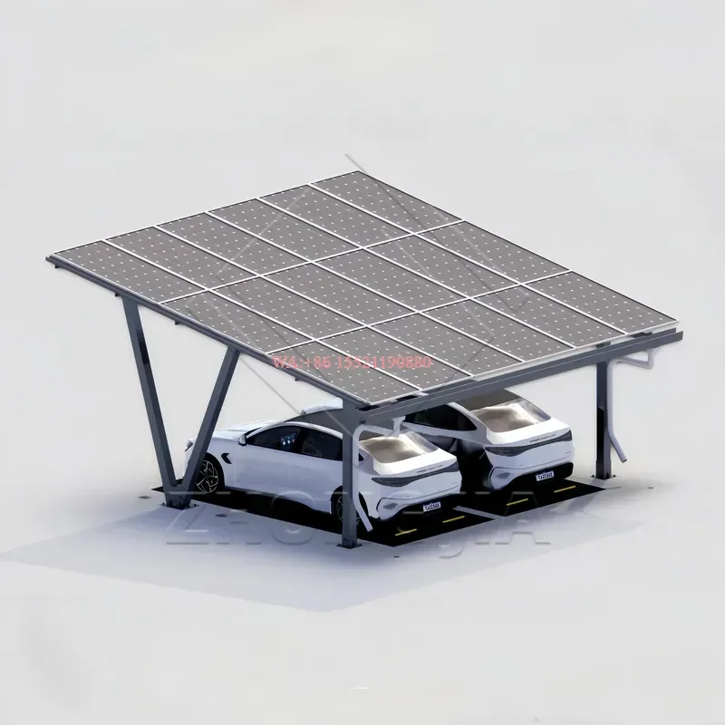 wmwmnu Heavy Duty Solar Carport Structure Q235 Steel Frame ASTM Standard Anodized Surface for Commercial Photovoltaic Energy