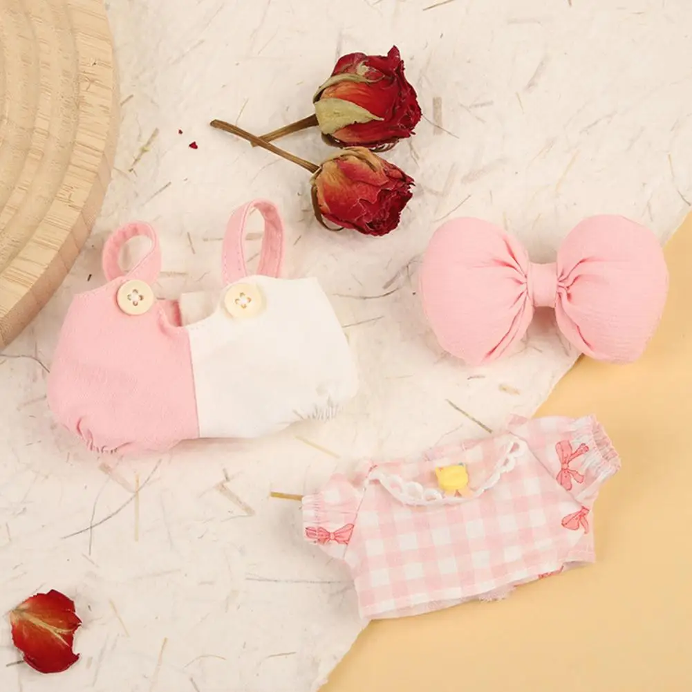 Conjunto de ropa para muñecas de 17cm, ropa para muñecas de tela suave, conjunto de ropa para muñecas elegante de lujo con accesorios para muñecas de 17cm Labu-bu
