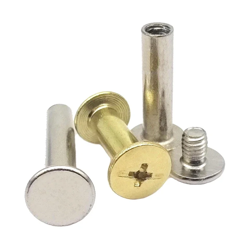 Bookbinding Rivets Nuts Bolt Set Phillips Chicago Screws Leather Belt Purse Binding Screw Photo Album Calendar Nails 4mm-160mm