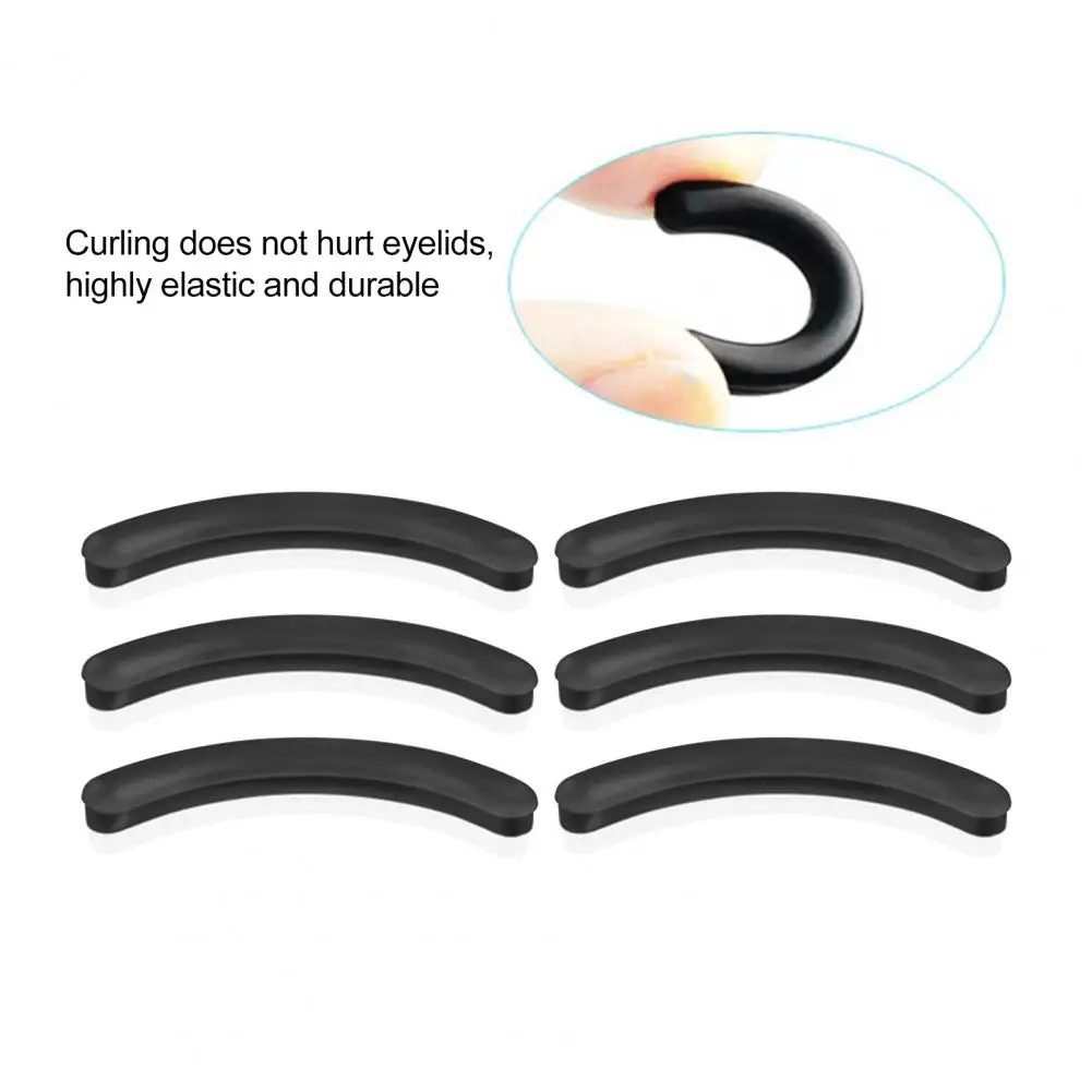 

6Pcs/Set Eyelash Curler Pads High Elastic Professional Black Replacement Eyelash Clip Silicone Pads Cosmetic Accessories