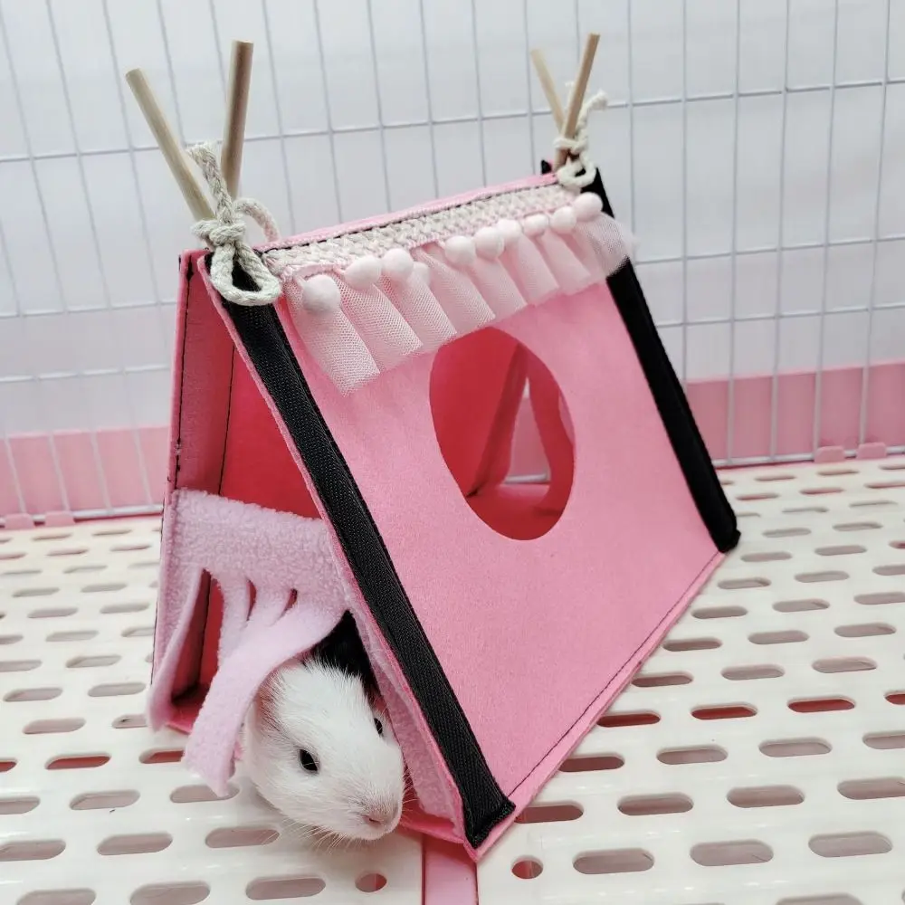 Hamster Corner House Tent Felt Rabbit Tent House Foldable Pink Rabbit Hidden Tent Blue Hamster Nest Corner Hideaway Guinea Pig