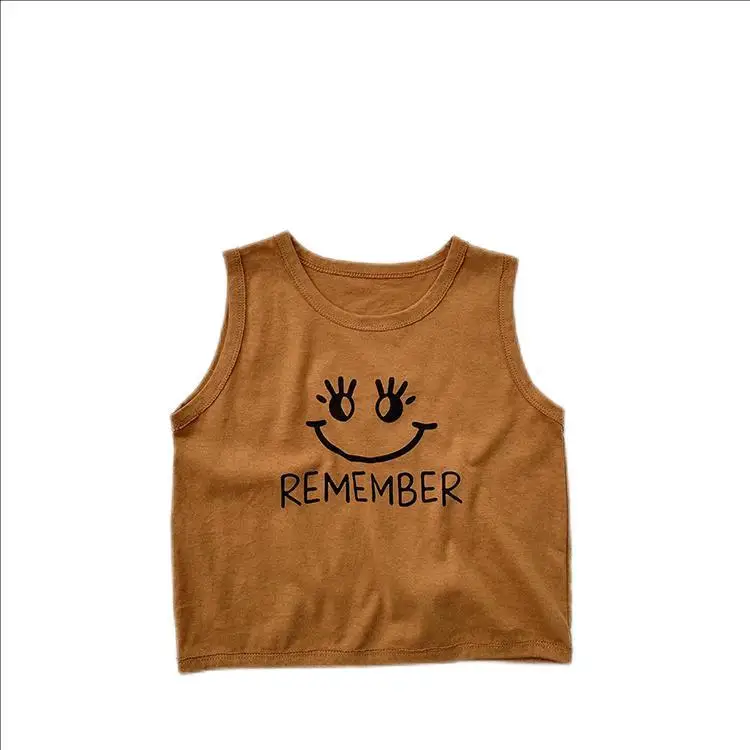2023 sommer Neue Kinder Ärmellose T Shirts Niedlichen Cartoon Druck Jungen Lose Beiläufige Weste Baby Mädchen Dünne Baumwolle Tops Kinder Kleidung