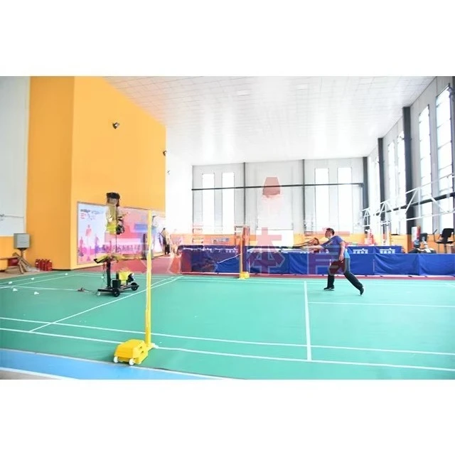 New Short Triangle Bracket Automatic Launcher Sport Toys Training Badminton Ball Machine With Adapter Can Hold 50 Badmintons