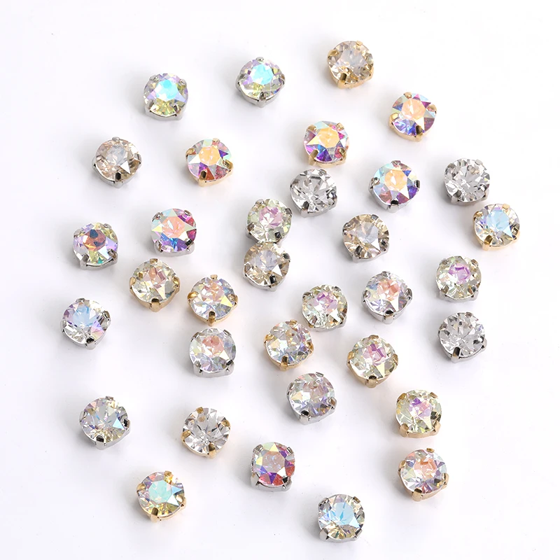 10pcs High-Quality Glass Crystal With Claw Glitter Rhinestone DIY Clothing Accessories Glass Beads For Jewelry Decoration Stones