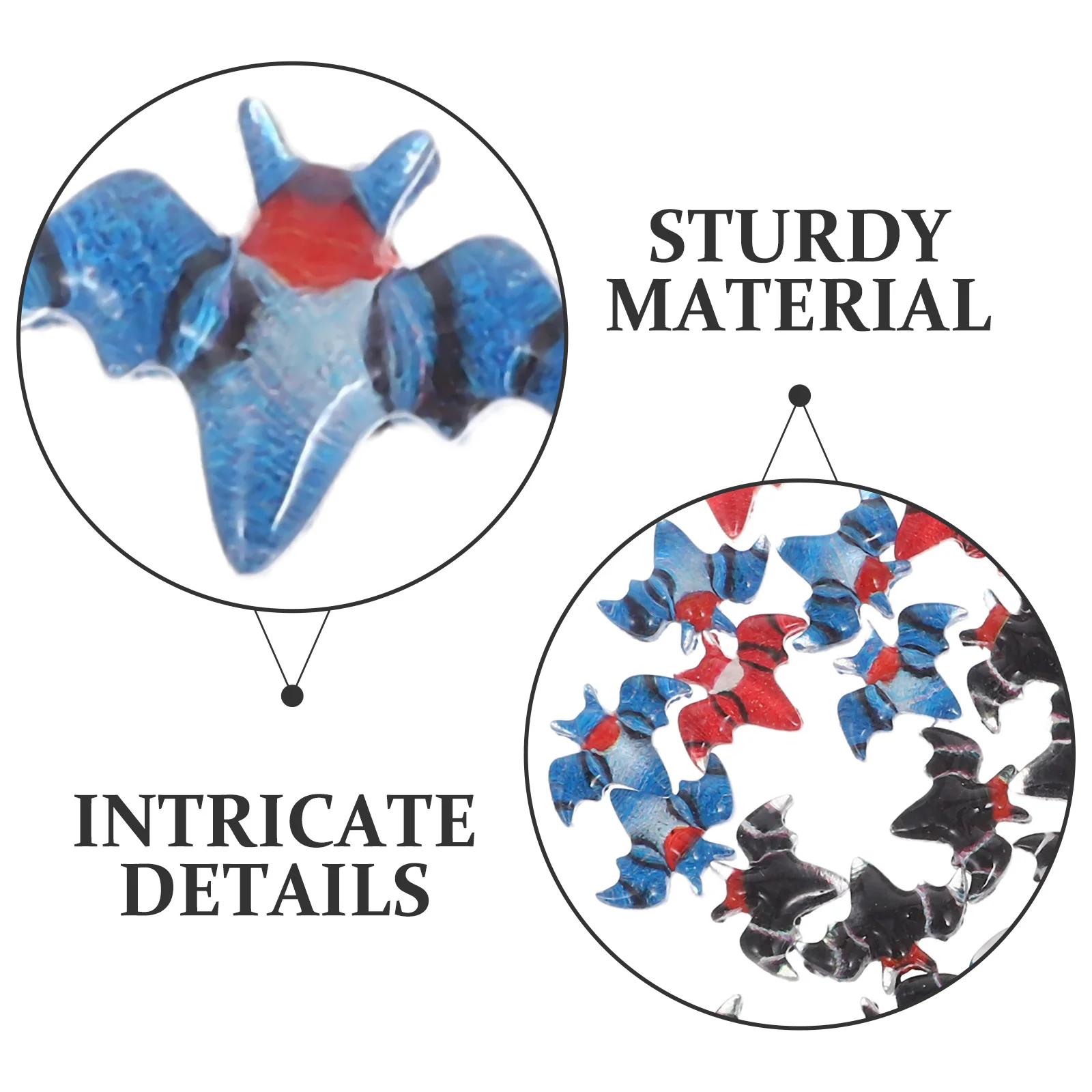 80pcs Mini Halloween Tiny Bat Resin Ornament For Diy Craft Decor Micro Landscaping Dollhouse Accessories Halloween Village