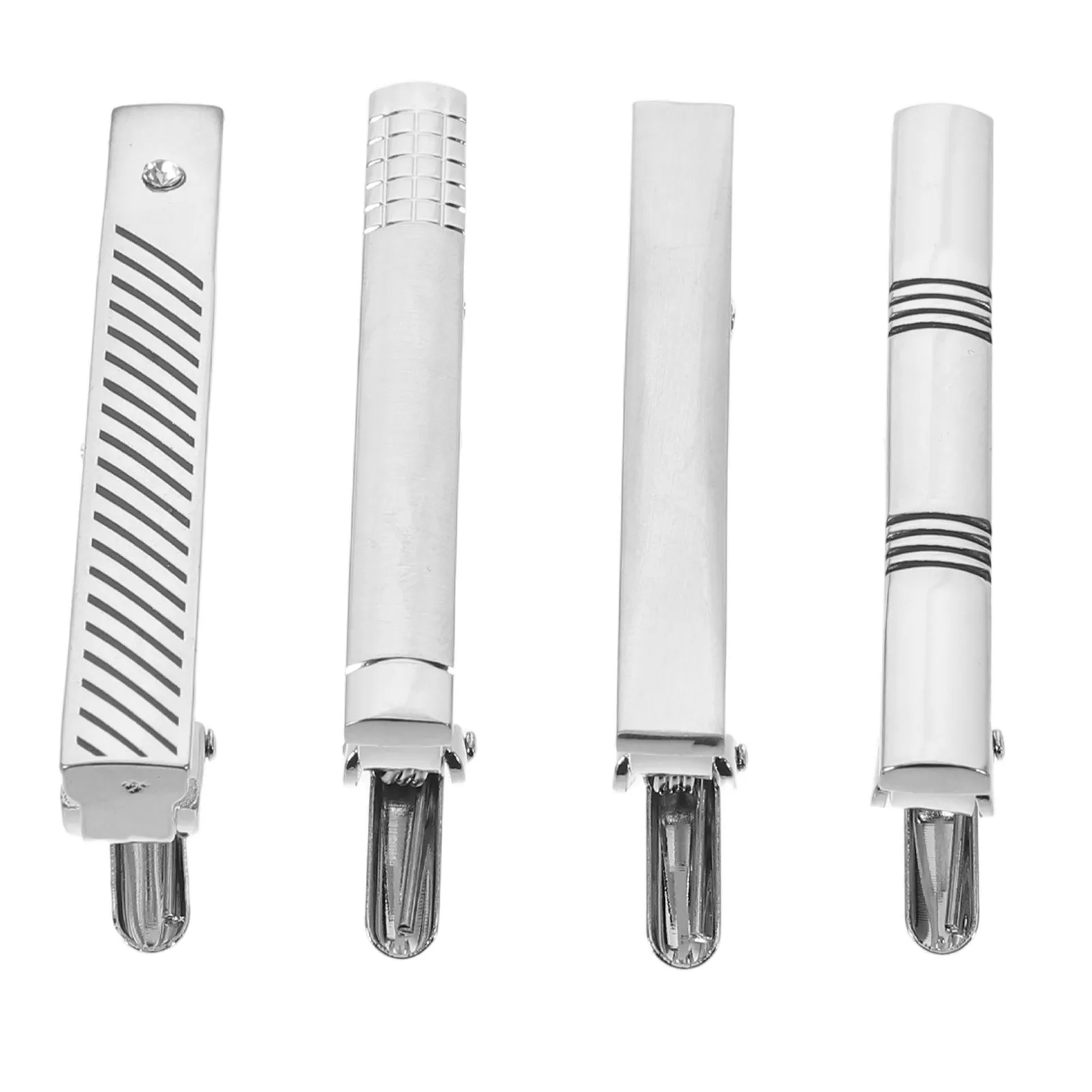 4 PcsTie Business Bars Clips Classic Fashion Anniversary Accessories Elegant Barss Necktie