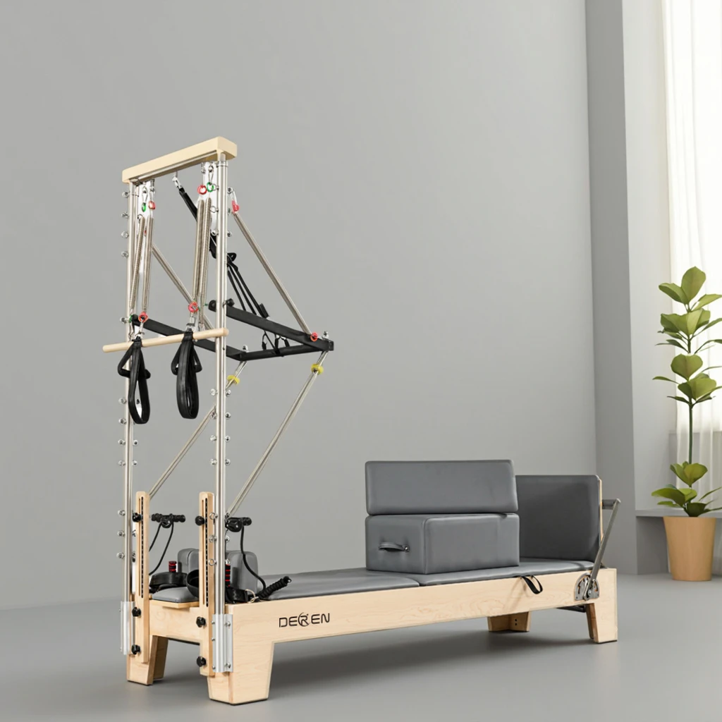 

Pilates Gym Equipment Set Oak Material Core Bed for Bodybuilding Slim Trainer Pilates Reformer Weight Loss Body Sculpting