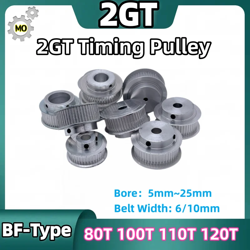 

GT2 Timing Pulley Bore 5mm~25mm Belt Width 6mm 10mm GT2 Pulley 80T 100T 110T 120T 2GT Timing pulley