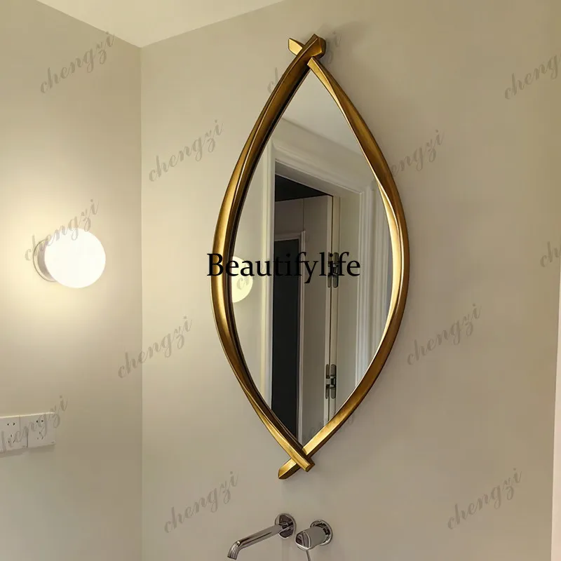 French Style Bathroom Mirror, Bathroom Light Luxury American Wall-Mounted Vintage Bathroom Wall-Mounted Mirror