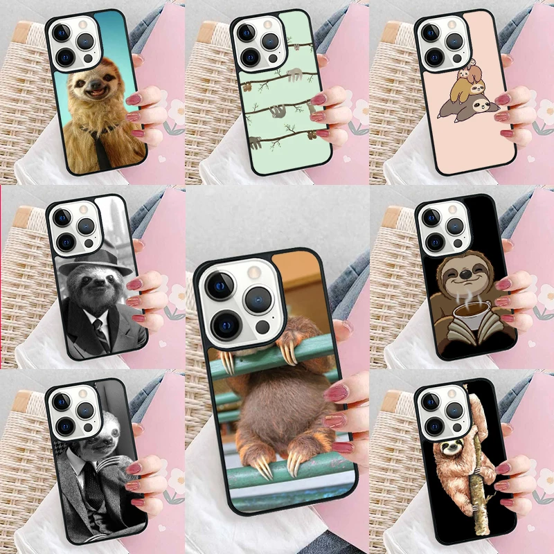 

Cute Sloth Animals Phone Case Cover For iPhone 16 15 14 plus XR XS 11 12 mini 13 pro max coque Shell Fundas