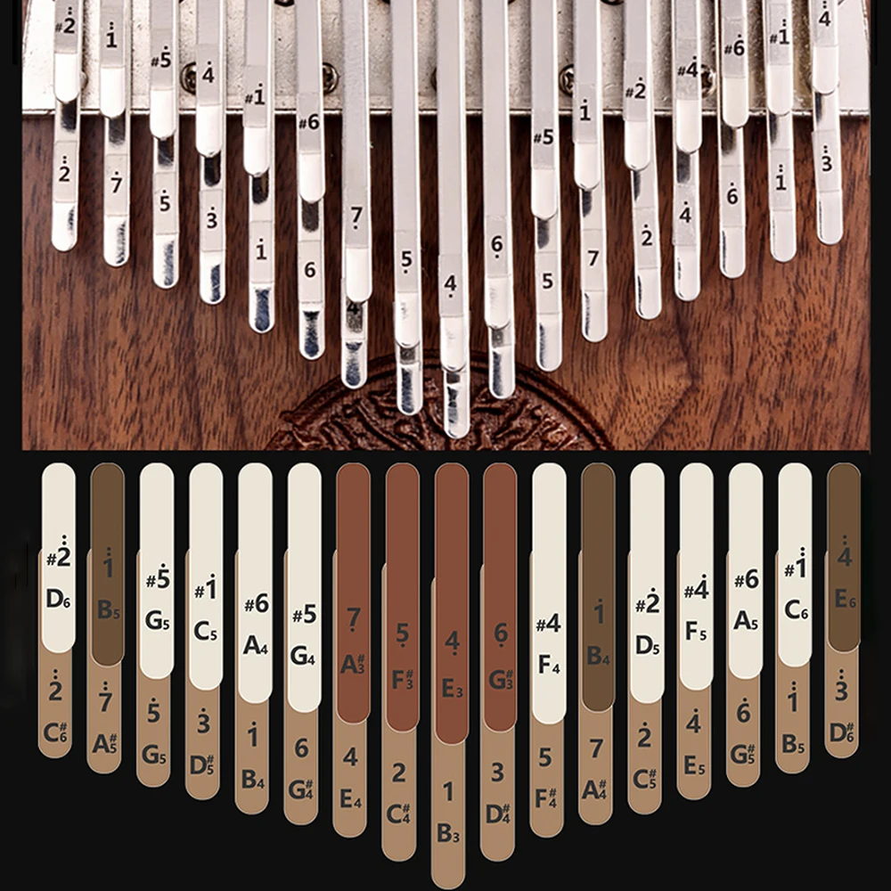 Hluru Professional Kalimba 34 Keys Black Walnut Tone Key B / C Thumb Piano 24 Keys Wooden Full Solid Kalimba No Sound Hole Mbira