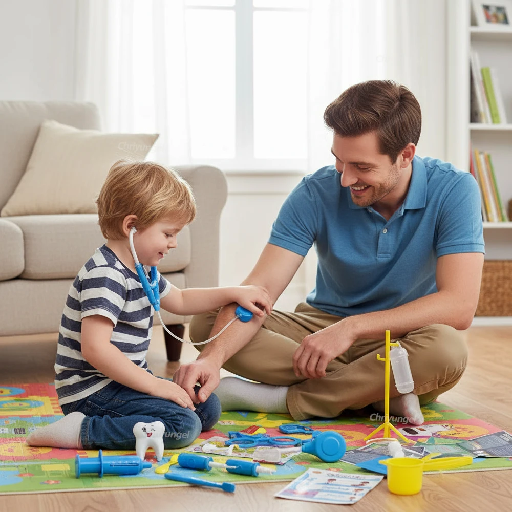 مجموعة لعب الطبيب مكونة من 30 قطعة من ألعاب أدوات طبيب الأطفال المحاكاة مع سماعة الطبيب التعليمية التظاهرية لعبة طبية هدية للأولاد والبنات الصغار #2