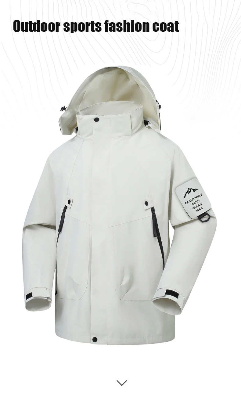 CHRLCK Herren Damen Wanderjacken Wasserdicht Neue Winddichte Windbreaker Camping Klettern Trekking Outdoor-Jacke Unisex – Detail 1