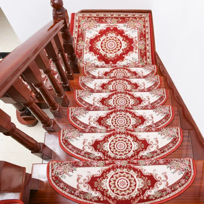 

1set/13pcs Customized new European stair mats Step mats Living Room Step Pads Home Free Plastic Non-slip Stairs Mats Full Shop