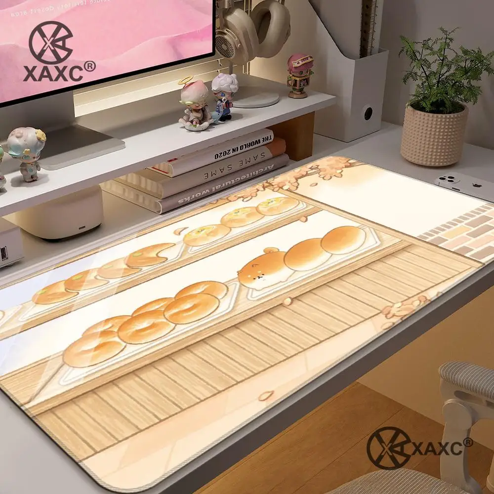 

Cute Bread Dog XAXC Mouse Pad large keyboard mouse desk pad non-slip rubber gaming mouse pad laptop mouse carpet