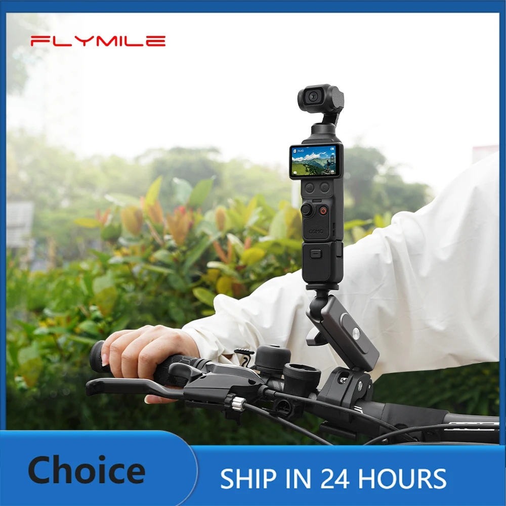

Flymile Bicycle Motorcycle Handlebar Mount For DJI Pocket 4 3 Action 6/Insta360 X5 Ace Pro 2 Accessories Aluminum Alloy Clamp