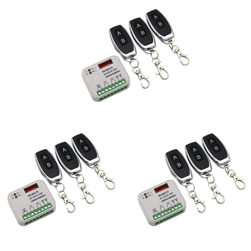 

3X Garage Gate Remote Receiver 433 868Mhz RX MULTI 300-900MHZ AC/DC 9-30V Receiver With Remote Control