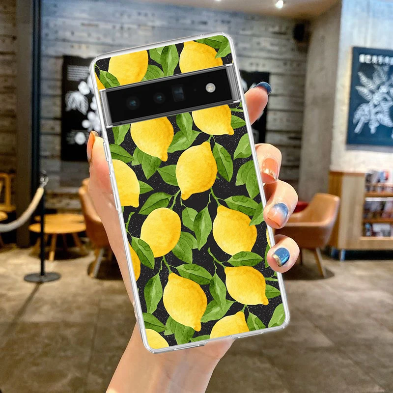 Mediterranean Lemon Phone Case Cover for Google Pixel 8 7 6 5 4 4XL Shockproof Silicone 7A 6A 5A 4A 3A 3AXLPro Transparent Shell