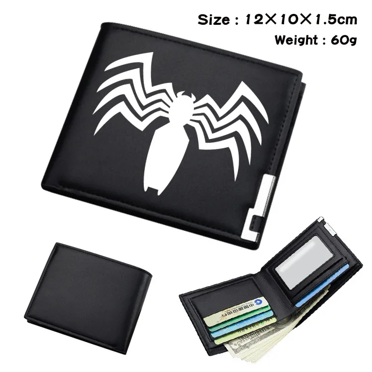 New Marvel the Avengers Fashion Anime Cartoon Wallets Spider Man Venom Coin Purses Handbag Casual Card Kids Toys Birthday Gifts