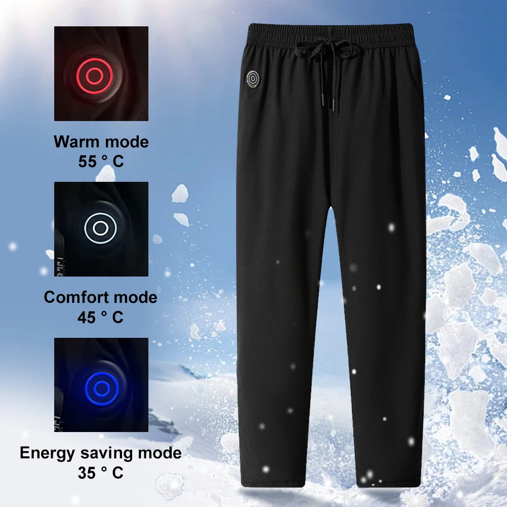 Unisex Heated Pants 10 Heating Zones Electric Heated Trousers 3 Temperature Modes Waterproof Winter Electric Warmer Clothing