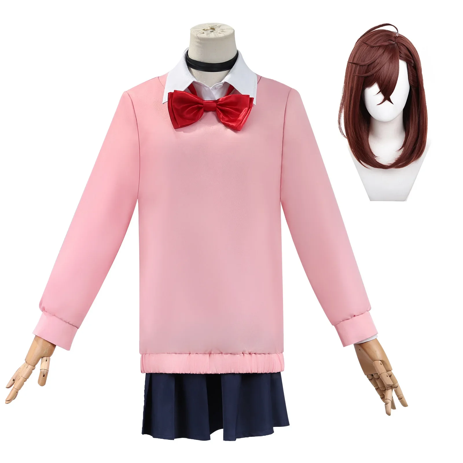 CosplayDandadan Kit de cosplay de anime - Okarun Ken Takakura Momo Ayase Aira Shiratori Disfraces Peluca y máscara con suéter Conjunto uniforme