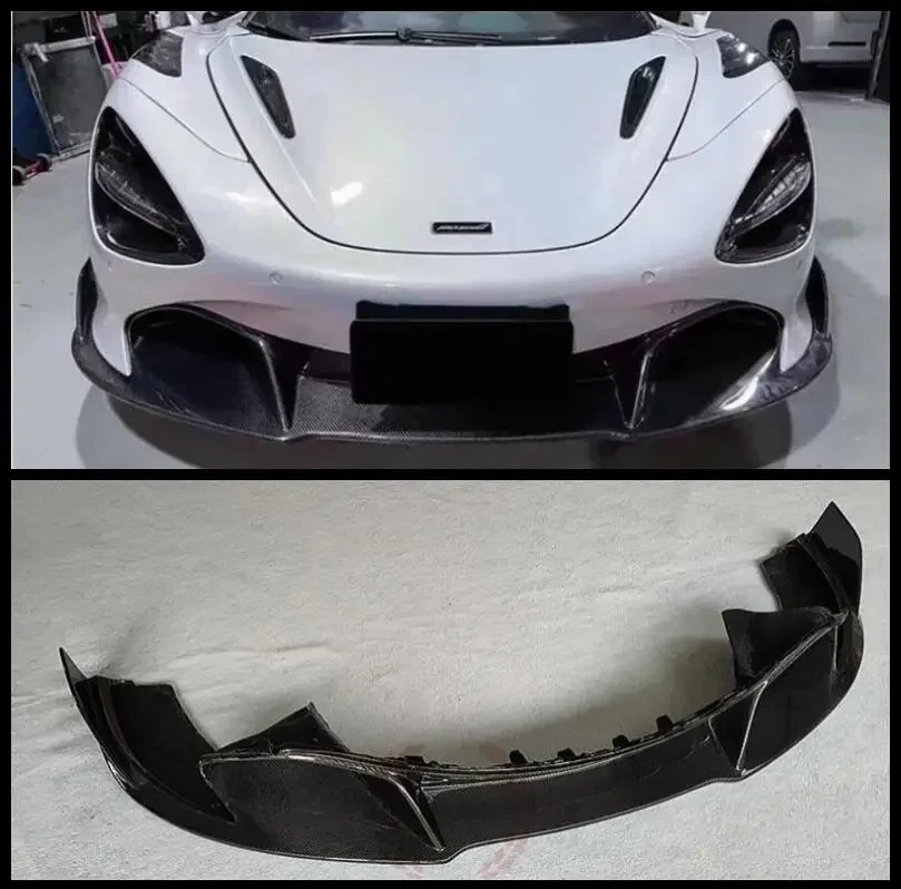 Real Carbon Fiber Front Bumper Lip Splitters Fog Light Cover For Mclaren 720S 2017 2018 2019 2020 2021 2022