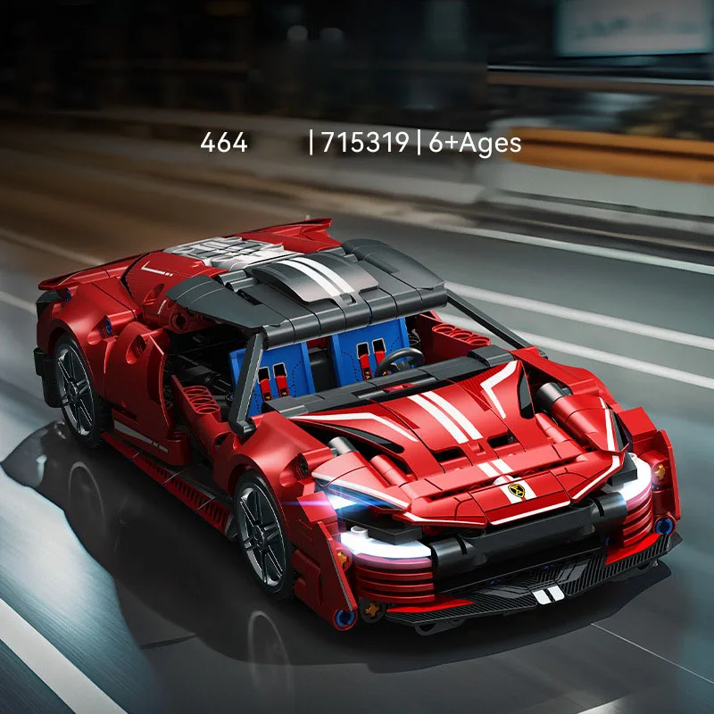 Bloc de construction technique échelle 1:18, cheval italien Daytona SP3, modèle de voiture de Super Sport, véhicule en brique, Collection de jouets de supercar