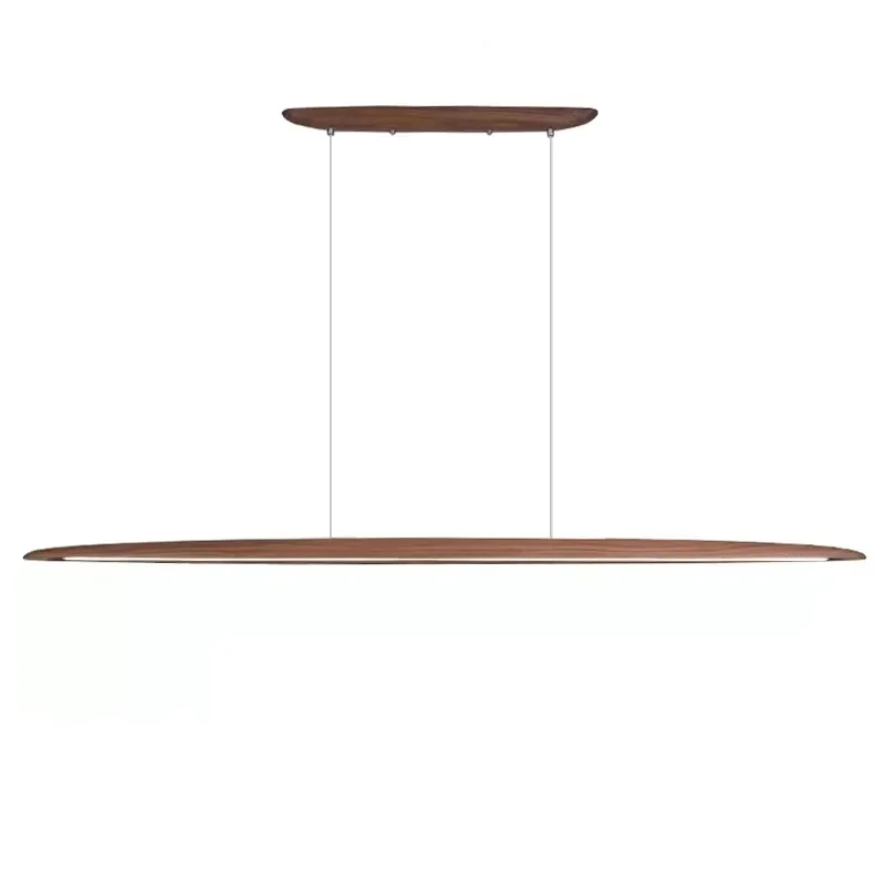 2026 Wood Pendant Light LED Wooden Hanging Lamp LED Pendant Linear Light Wood Long Kitchen Island Lamp For Dining Living Room Of view 6